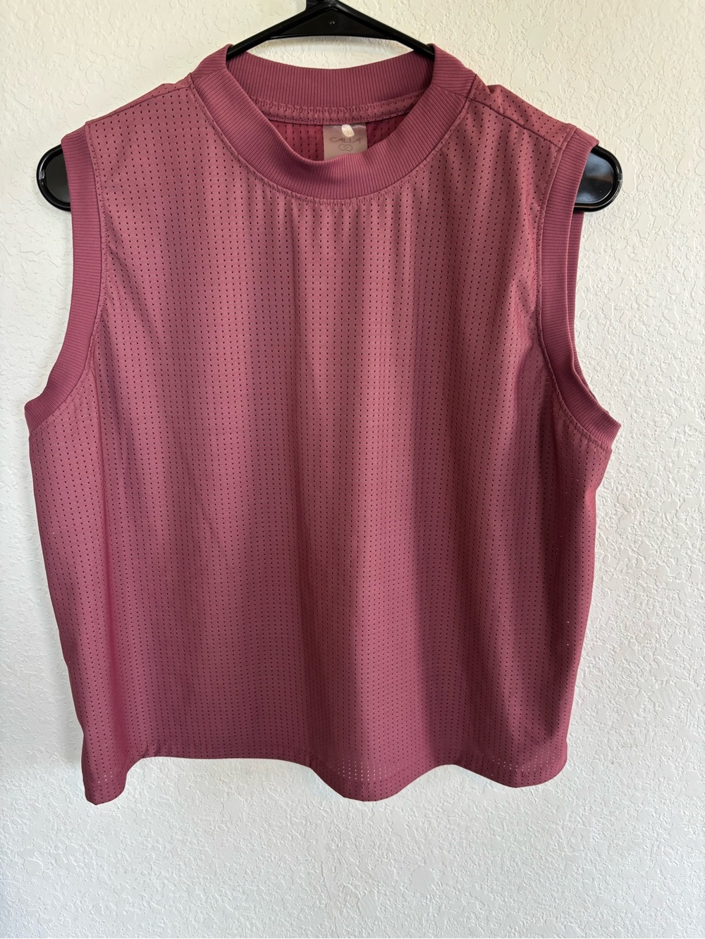 CALIA by Carrie Underwood Perforated Sleeveless Tank in Dusty Rose